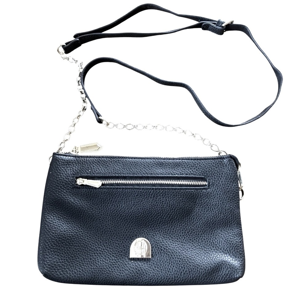 House of Harlow 1960 Crossbody Bag Small Black Excellent Pebbled Gold‎